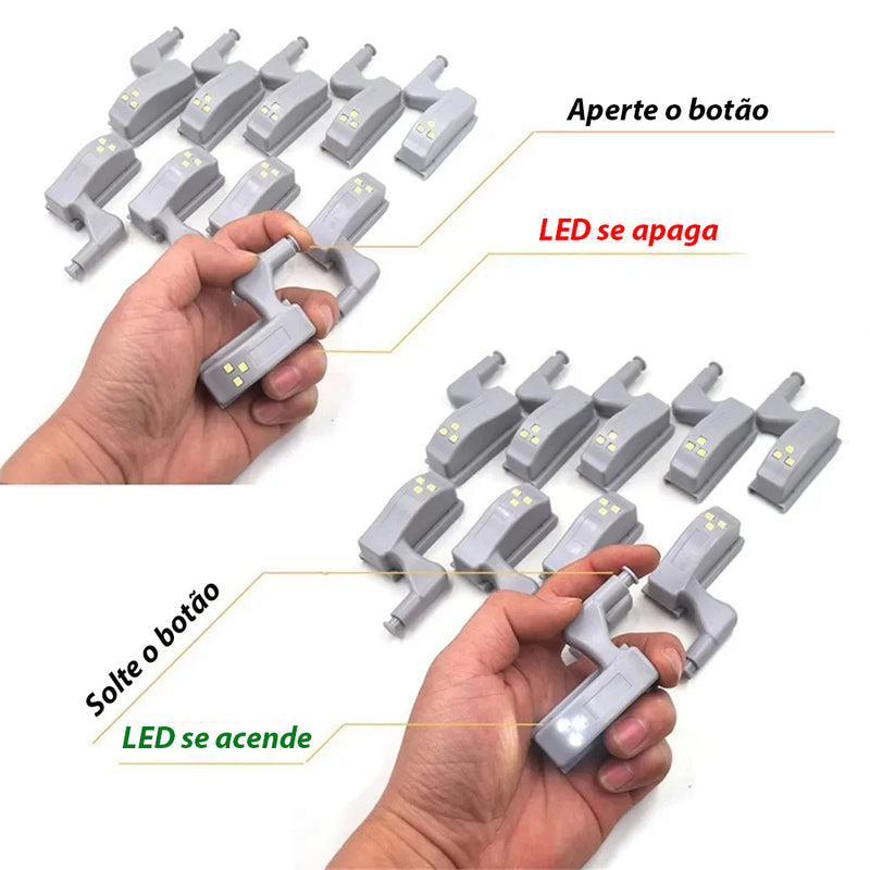 Luz LED automática (Ilumine automaticamente gabinetes, armários, guarda roupas)